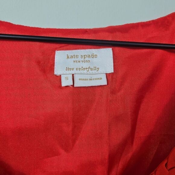Kate Spade Sleeveless Silk Blouse. Red Small - Picture 9 of 12